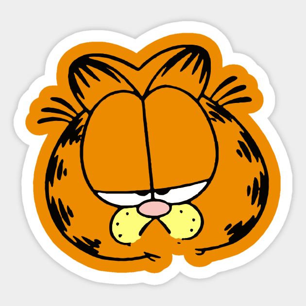 Grumpy Face of Orange Lasagna Cat Sticker by HeyListen